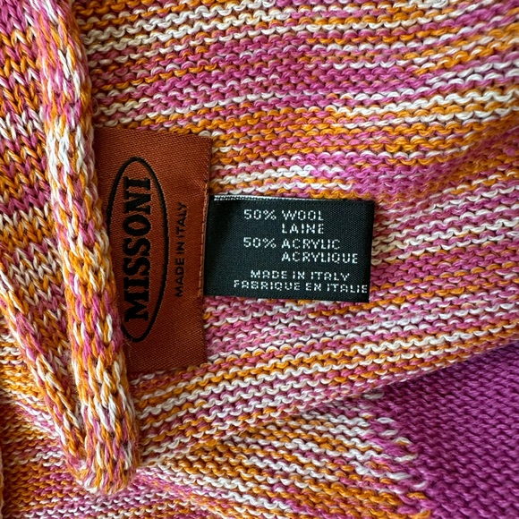 Missoni knit scarf, pink/orange/cream - Picture 3 of 4
